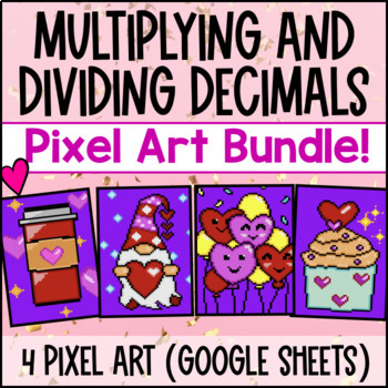 Thumbnail for Multiplying & Dividing Decimals by Decimals Whole Numbers Digital Pixel Art CCSS
