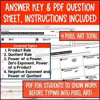 Laws of Exponents Pixel Art Halloween Digital BUNDLE — preview page 4 of 4
