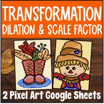 [Halloween] Dilations, Scale Factor, Transformations Digital Digital Pixel Art