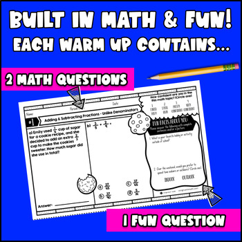 Adding and Subtracting Fractions with Unlike Denominators Warm Ups Bell Ringers — preview page 2 of 4