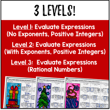 Evaluating Algebraic Expressions Substitution Doodle & Color by Number Worksheet — preview page 3 of 4