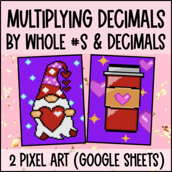 Multiplying Decimals by Decimals & Whole Numbers Digital Pixel Art Product