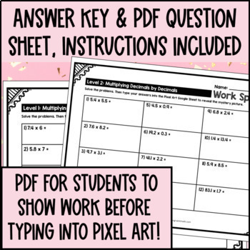Multiplying Decimals by Decimals & Whole Numbers Digital Pixel Art Product — preview page 4 of 4