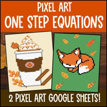 Thumbnail for Solving One Step Equations Thanksgiving Digital Pixel Art Positive Only