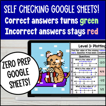 Plotting Rational Numbers on Number Lines Pixel Art — preview page 3 of 4