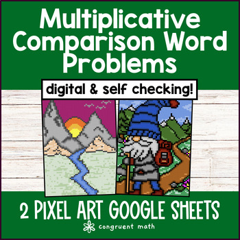 Thumbnail for Multiplicative Comparison Word Problems Digital Pixel Art 4th Grade 4.OA.A.2