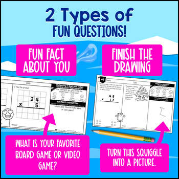 Whole Number & Decimal Operations 5th Grade Math Warm Ups CCSS TEKS Bell Ringers — preview page 3 of 4