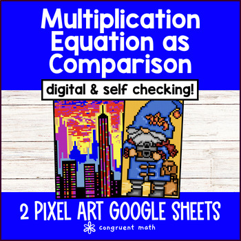 Thumbnail for Multiplication Equation as Multiplicative Comparison Digital Pixel Art 4th Grade