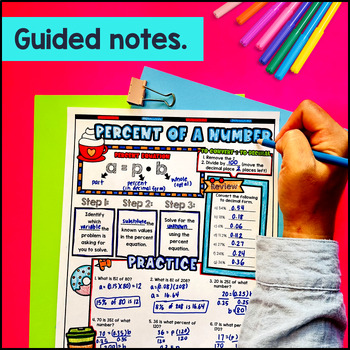 Percent of a Number Equations Guided Notes with Doodles — preview page 2 of 4