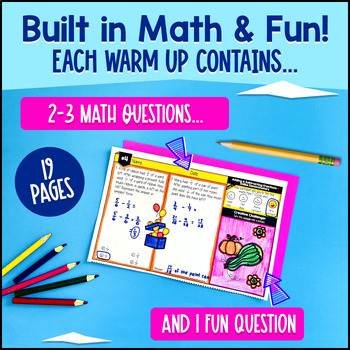 Fraction Mixed Numbers Operations 5th Grade Math Warm Ups CCSS TEKS Bell Ringers — preview page 2 of 4