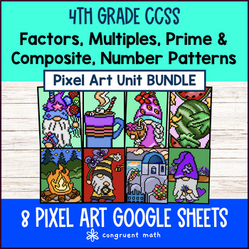 Number Patterns Prime and Composite, Factors, Multiples, Pixel Art 4th Grade