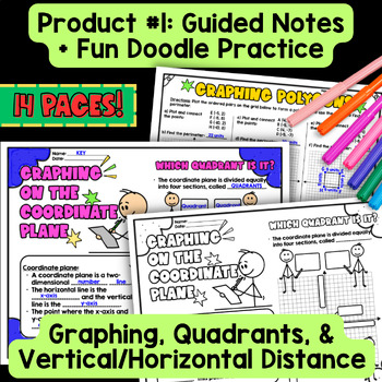 Coordinate Planes Graphing Guided Notes & Pixel Art — preview page 2 of 4