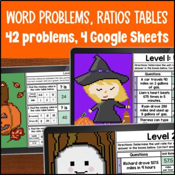 [Thanksgiving] Ratios and Rates Digital Pixel Art Equivalent Ratio Table — preview page 2 of 4