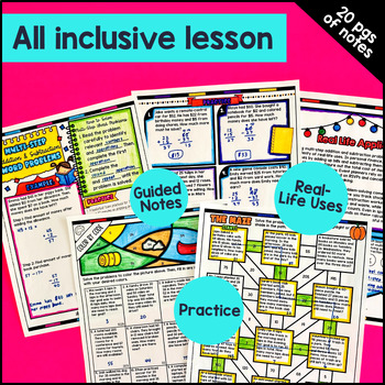 Multi step Word Problems 4th Grade 5th grade Guided Notes & Pixel Art Multistep — preview page 3 of 4