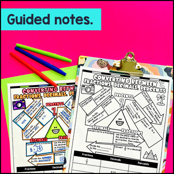 Converting Between Fractions, Decimals, Percent Guided Notes & Doodles — preview page 2 of 4