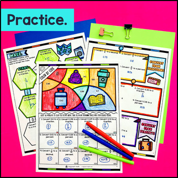 Converting Between Fractions, Decimals, Percent Guided Notes & Doodles — preview page 3 of 4