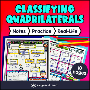 Thumbnail for Classifying Quadrilaterals Guided Notes with Doodles | 4th & 5th Grade Geometry