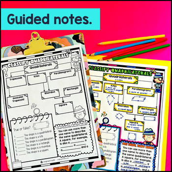 Classifying Quadrilaterals Guided Notes with Doodles — preview page 2 of 4