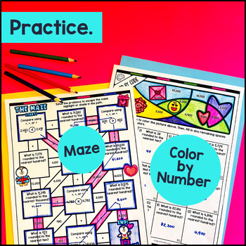 Comparing Numbers & Rounding Any Place Value Guided Notes w/ Doodles — preview page 3 of 4