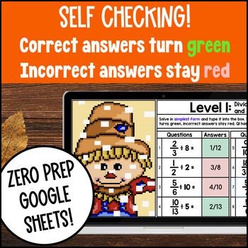 6th Grade Math Fall Digital Pixel Art Bundle — preview page 3 of 4