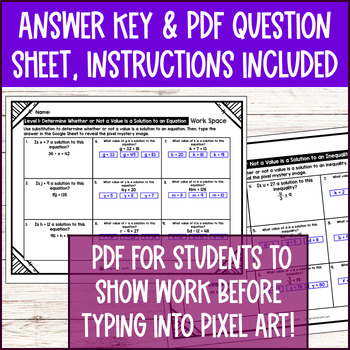 Substitution in Equations & Inequalities Digital Pixel Art — preview page 4 of 4