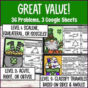 Classifying Triangles Scalene Isosceles Equilateral Pixel Art Google Sheets — preview page 2 of 4