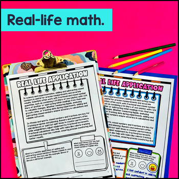 Adding and Subtracting Mixed Numbers with Like Denominator Guided Notes Doodles — preview page 4 of 4