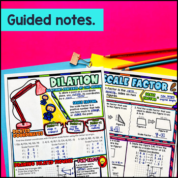 Dilations & Scale Factors Similar Figures Guided Notes 8th Grade Transformations — preview page 2 of 4