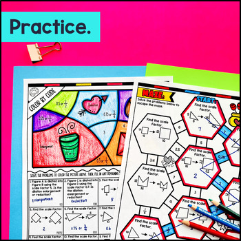 Dilations & Scale Factors Similar Figures Guided Notes 8th Grade Transformations — preview page 3 of 4