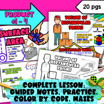 Surface Area & Volume of Rectangular Prisms Topic BUNDLE — preview page 2 of 4