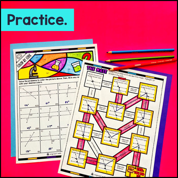 Parallel Lines Cut By a Transversal Guided Notes w/ Doodles — preview page 3 of 4