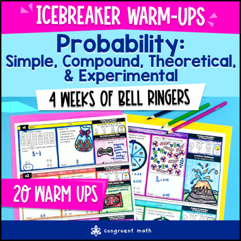 Probability Simple Compound Theoretical Experimental 7th Grade Warm Ups CCSS