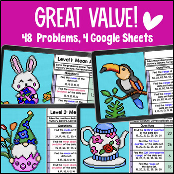 Measures of Variability Digital Pixel Art BUNDLE — preview page 2 of 4