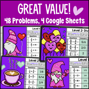 Multiplying and Dividing Fractions & Whole Numbers Digital Pixel Art BUNDLE — preview page 2 of 4