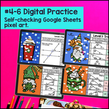 Triangle Sum Theorem, Exterior Angles, Parallel Lines Guided Notes & Pixel Art — preview page 4 of 4