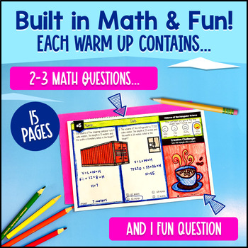 Volume and Surface Area of Prisms 7th Grade Warm Ups CCSS TEKS Bell Ringers — preview page 2 of 4