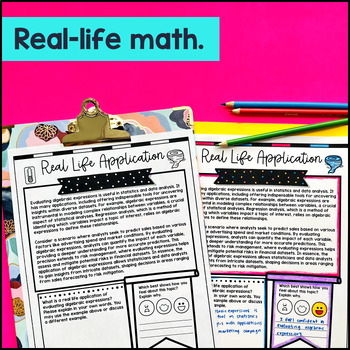 Evaluating Algebraic Expressions Guided Notes w/ Doodles — preview page 4 of 4