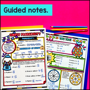 Probability of Simple Events Guided Notes w/ Doodles — preview page 2 of 4