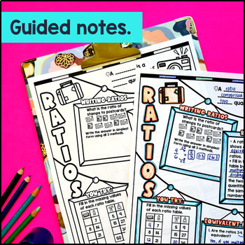 Ratios, Rates & Unit Rates Guided Notes & Doodles — preview page 2 of 4