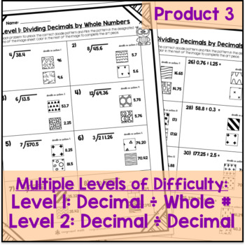Decimal Operations Doodle Math BUNDLE — preview page 3 of 4