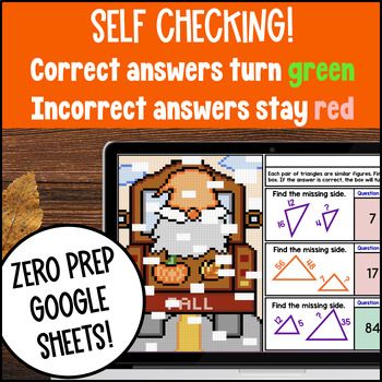 7th Grade Math Fall Math Digital Pixel Art Bundle — preview page 3 of 4