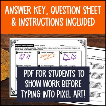 7th Grade Math Fall Math Digital Pixel Art Bundle — preview page 4 of 4