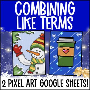 [Christmas] Combining Like Terms Digital Pixel Art