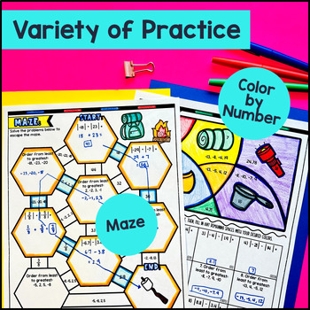 Integers Opposites Absolute Values Guided Notes Unit BUNDLE — preview page 3 of 4