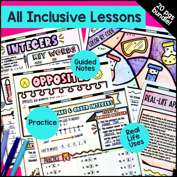Integers Opposites Absolute Values Guided Notes Unit BUNDLE — preview page 4 of 4