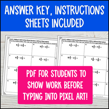 Adding and Subtracting Mixed Numbers with Like Denominators Digital Pixel Art — preview page 4 of 4