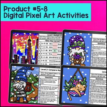 Multistep Word Problem Multiplicative Comparison 4th Grade Notes Pixel Art — preview page 4 of 4