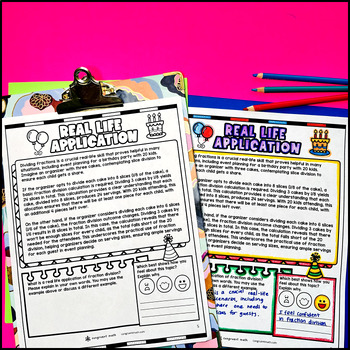 Dividing Fractions by Whole Numbers Mixed Numbers Guided Notes w/ Doodles — preview page 4 of 4