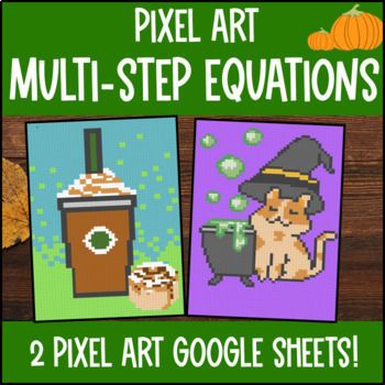 Thumbnail for [Fall] Multi Step Equations Pixel Art Combining Like Terms Distributive Property