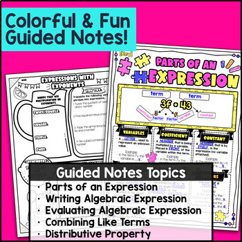 Algebraic Expressions Guided Notes BUNDLE — preview page 2 of 4